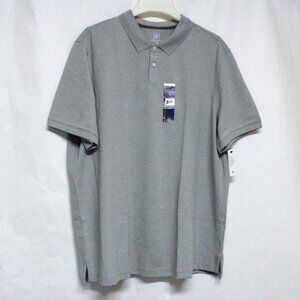 NWT Men's Short Sleeve 2XL Gray 2 Button Collared Polo Shirt